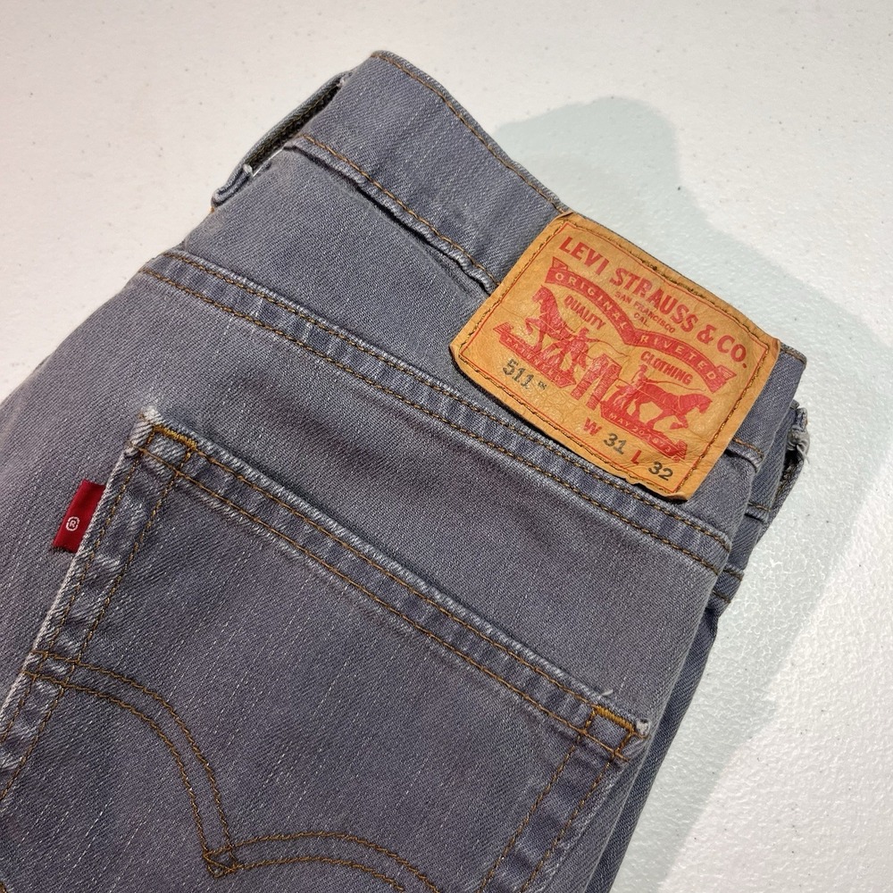 Levi's 511 Men's Jeans Gray Denim Slim Fit Stretch Size 31x32‎ Greyish Blue